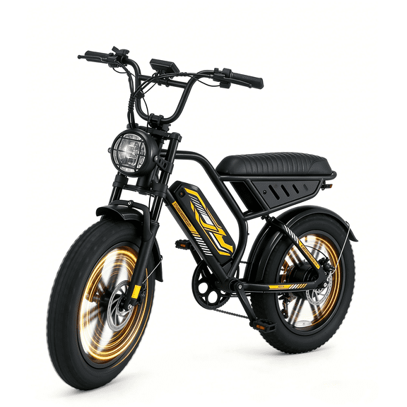 1500W 28mph Moutain Ebike,Electric Bike for Adults, 48V 15.6AH 20" Fat Tire Electric Bicycle Full Suspension UL2849