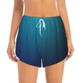 thumbnail image 2 of Salouo Blue and Teal Gradient Print Women's 2 in 1 Running Shorts Double-Layer Shorts Athletic Workout Gym Yoga Shorts Running Shorts for Women-Small, 2 of 7