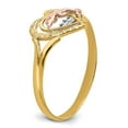 thumbnail image 7 of 14K Two-Tone Gold Ring Band Themed Yellow & Rose with Rhodium Dolphin in Heart, Size 8, 7 of 7