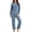 Blue, variant on Busydd Fuzzy Pj Sets for Woman Comfy Warm Solid Color Fleece Pajamas Casual Long Sleeve Crew Neck Top and Pants Two Piece Sets S