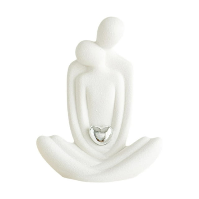 Pareja amantes de la estatua adorno abrazando figura de pareja para la decoración del día de San Valentín regalos de boda apartament hotel decoración Corazón de amor plateado