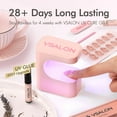 thumbnail image 4 of VSALON Press On Nails Short Almond, 32 Pcs 16 Sizes Purple Cat Eye Press On Nails French Tip Fake Nails With UV Glue Reusable Stick On Nails Semi-transparent False Nail Fall Gifts For Women, 4 of 7