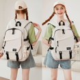 thumbnail image 4 of College School Bag for Men Women Laptop Backpack 15.6 Inch Anti Theft Travel Daypack Large Elementary Middle High Bookbags for Teens Girls Boys Students-Medium,off-white, 4 of 7