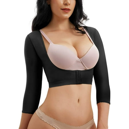 

Junlan Women Upper Arm Shaper Post Surgical Shapewear Compression Sleeves Top Posture Corrector Body Shaper(Black 2XL)