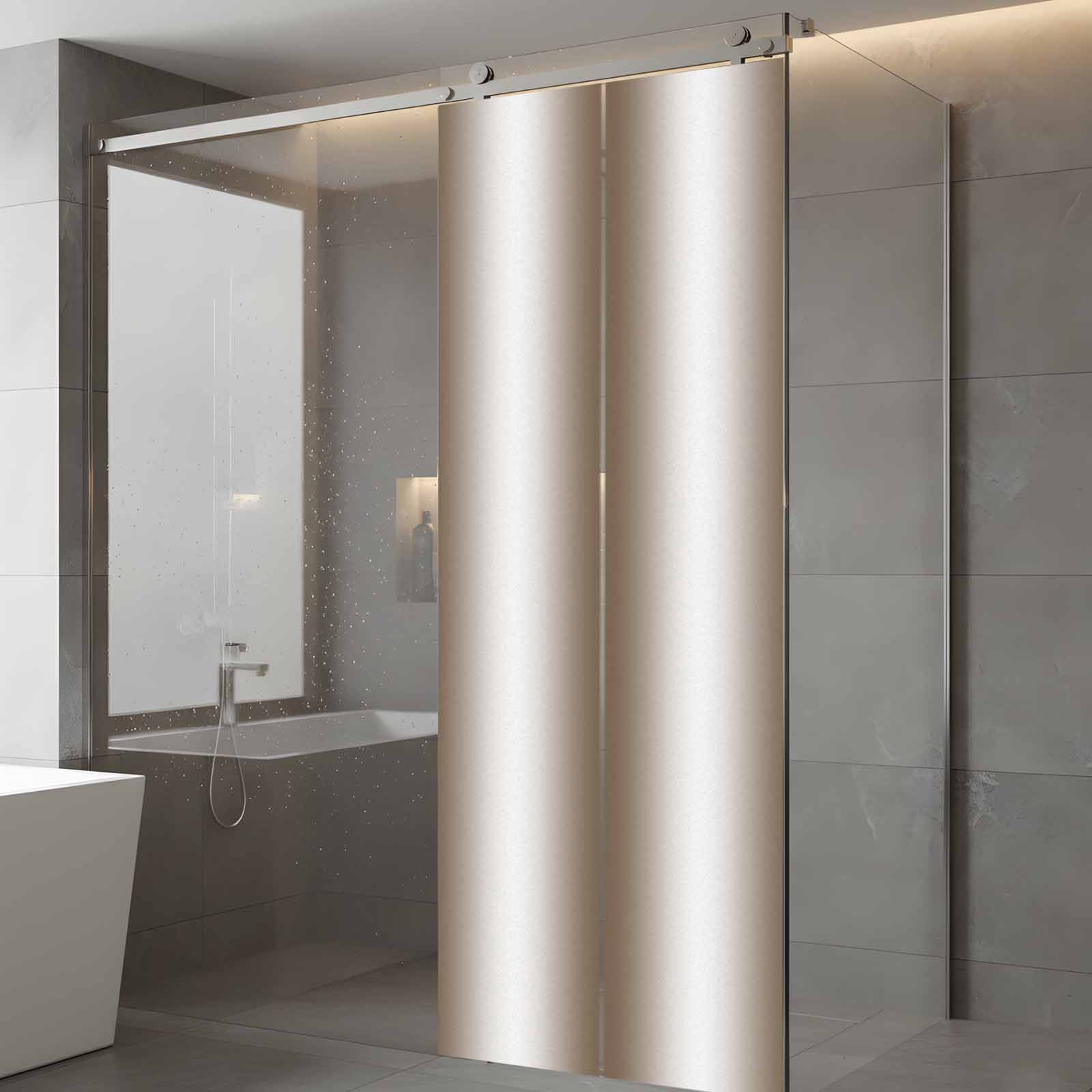 Brown White Ombre Window Privacy Film, Vintage Minimalist Country Gradient Static Cling UV Sun Blocking Tint Film Heat Control Windows Films for Bedroom Bathroom, Window Stickers 23.6"x59"