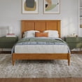 thumbnail image 2 of Charlotte Full Solid Wood Low Profile Platform Bed in Light Toffee, 2 of 13