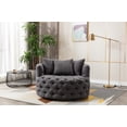 thumbnail image 3 of CAROCC Modern Akili Swivel Accent Chair Barrel Chair for Hotel Living Room Modern leisure Chair Gray Fabric, 3 of 6