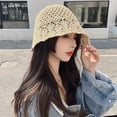 thumbnail image 4 of CoCopeanut New 2022 Simple Girl WeaveSun Hat Wide Brim Floppy Summer Hats for Women Beach Panama Straw Dome Bucket Hat Femme Shade Hat Gift, 4 of 6