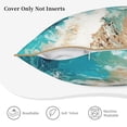 thumbnail image 3 of KLL Ocean Wave Crash Decorative Throw Pillow Covers Velvet Soft for Couch Sofa Bedroom Living Room Outdoor (No pillow core)- 20"x20", 3 of 5