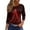 Deep Red, variant on Women's Christmas Tree Print Round Neck 3/4 Sleeve T-Shirt with Merry Christmas, Ladies Holiday Fashion Top for Seasonal Wear, Comfortable Casual Blouse,Black 3XL