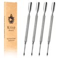 thumbnail image 1 of Juego de 4 piezas de acero inoxidable de doble cara Krisp Beauty Cuticle Pusher, 1 of 6