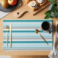 thumbnail image 2 of Placemats 1 Pack, Grey Blue Striped Woven Placemat, Linen Place Mats for Kitchen/Dining Tables, Farmhouse Stripes Modern Abstract Art Washable Table Mats for Party, 2 of 8