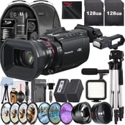 Panasonic HC-X2100 UHD 4K HDMI Lightweight Compact Camcorder with 2 Pack 128GB SanDisk Memory Card + Case + Filter Kit + SV Premium Accessory Bundle