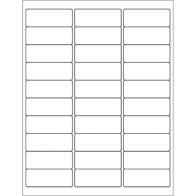 30 Up Labels 1" X 2-5/8" Etiquetas de dirección de envío para impresoras láser y de inyección de tinta, blancas, (100 hojas, 3000 etiquetas)