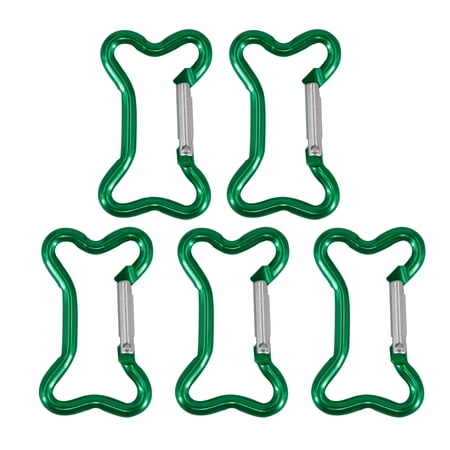 5Pcs Aluminum Alloy Spring Snapping Hook Clip Bone Shape Carabiner Clip KeyRings Carabiner Dog Chain Buckle Connectors