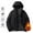 #320-Black, variant on Men's solid color warm hooded zipper parka pocket outerwear Gift