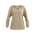 thumbnail image 5 of Time and Tru Women's V-Neck Sweatshirt with Long Sleeves, XS-XXXL, 5 of 5