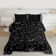 thumbnail image 3 of Manfei Mystic Astrology Kids Bedding Comforter Set, Outer Space Planet Twin Comforter Sets, Black White Cartoon Reversible Bedding Set, Lightweight Room Decor, 2-Piece, 3 of 9