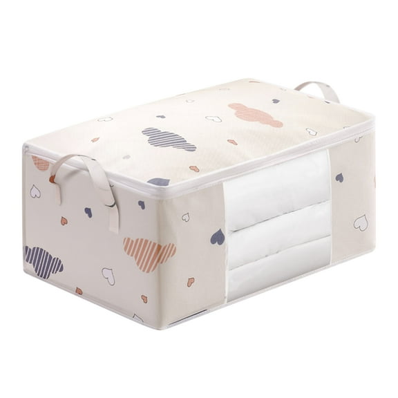 Qholemyo Foldable Mothproof Space-Saving Comforter Storage Bag For King-Size Bedding Pillows Blankets With Closet Storage Organizer Clothes Storage