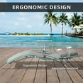 thumbnail image 6 of Pool Lounge Chairs Set of 3, Adjustable Aluminum Outdoor Chaise Lounge Chairs with Metal Side Table, All Weather for Deck Lawn Poolside Backyard (Grey, 2 Lounge Chairs&1 Tbale) 09828, 6 of 6