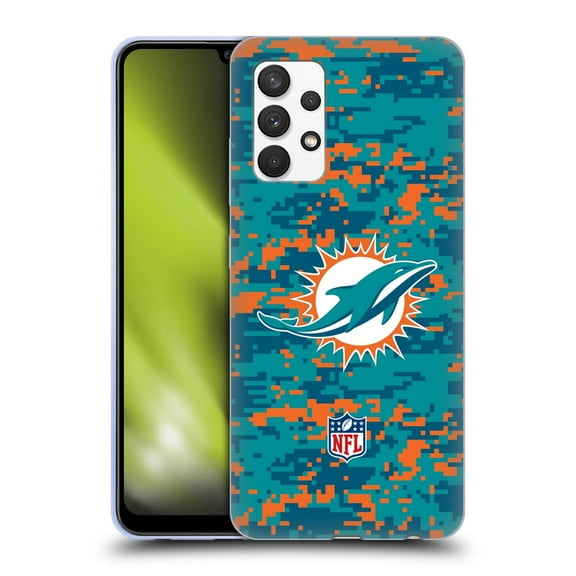 Head Case Designs NFL Miami Dolphins Graphics Digital Camouflage Soft Gel Case for Samsung Galaxy A32 (2021)