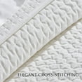 thumbnail image 4 of EVERGRACE Luxury Velvet Quilt Set Queen Size 3 Piece, Soft Cross-Stitch Velvet Comforter Set with Pillow Shams, Lightweight Coverlet Bedspread for All Seasons, Bright White, 4 of 8