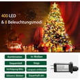 thumbnail image 3 of Christmas Tree Lights - 400 LED Christmas Lights6.6FT x 16 String Lights Christmas Lights with 8 Modes and Memory Function with Timer Function Suitable for Christmas Decorations-Multi-Color, 3 of 7