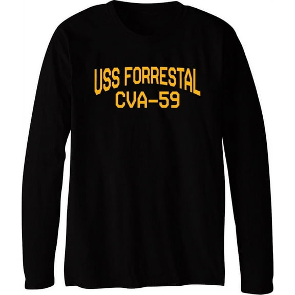USS Forrestal CVA-59 Aircraft Carrier Supercarrier Standard Size Long Sleeve Tee Shirt