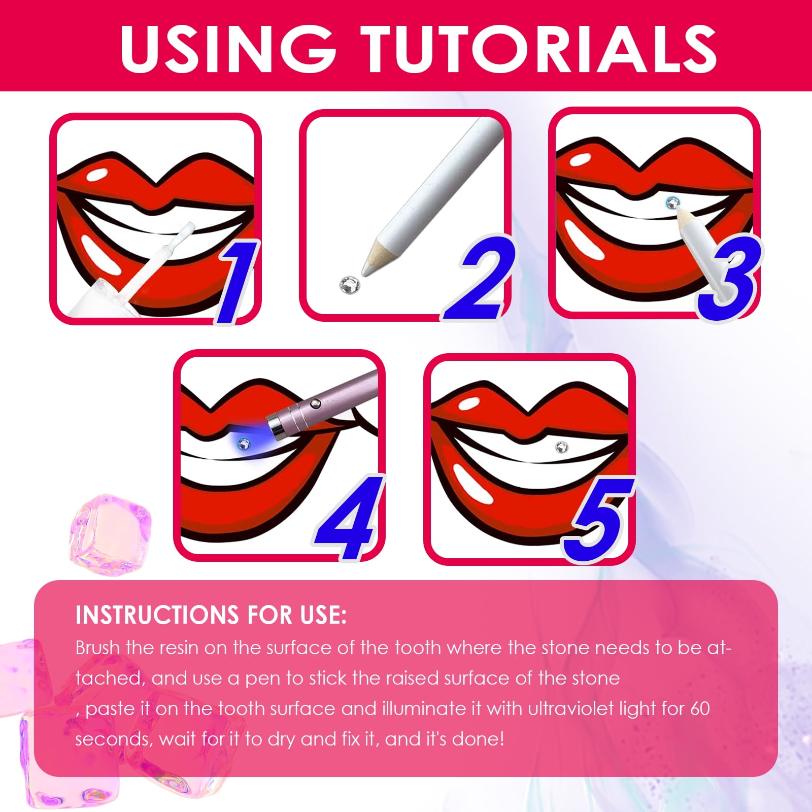 Alvantor Tooth Gem Kit, DIY Jewelry Kit with Curing Light and Glue