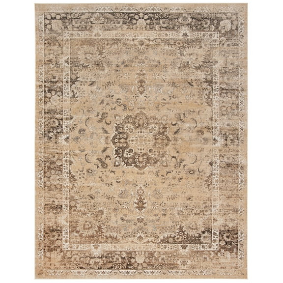 SAFAVIEH Vintage Hartley Bordered Area Rug, Warm Beige, 10' x 14'