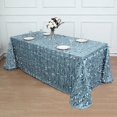 thumbnail image 5 of BalsaCircle 90" x 132" Dusty Blue Leaf Petals Taffeta Rectangle Tablecloth Reception Catering, 5 of 8