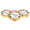 thumbnail image 4 of Koyal Wholesale Compact Mirror Flower Girl Wedding Gift, Gold, Modern Black White Stripes, 1-Pack, 4 of 5