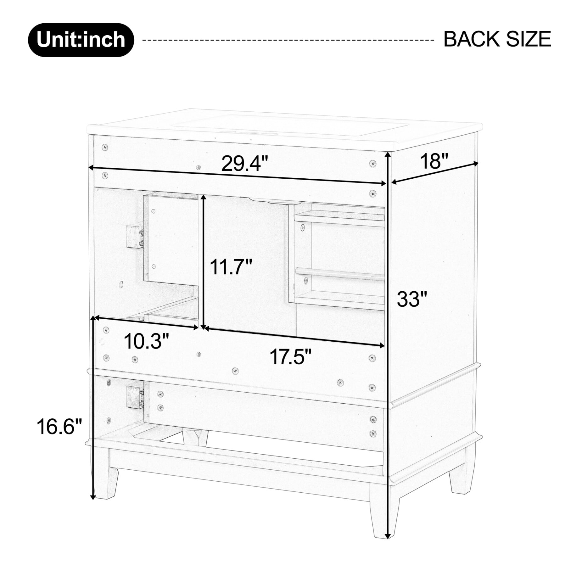 30" Bathroom Vanity with Sink Combo, Modern Bathroom Storage Cabinet with 3 Drawers and 1 Soft Closing Door, Freestanding Solid Wood Bathroom Vanities, Blue