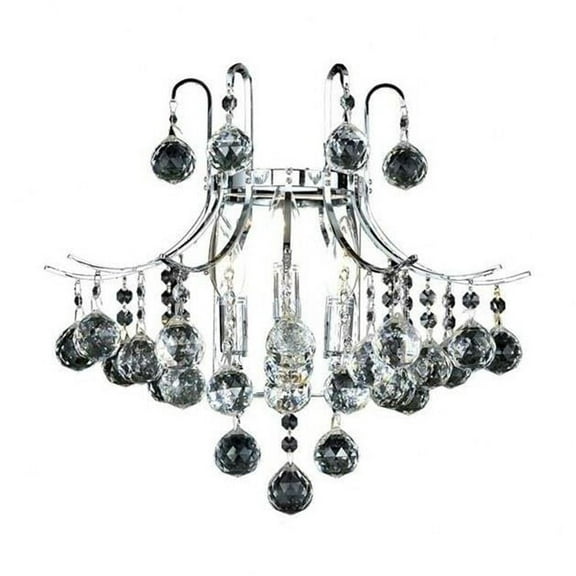Three Light Wall Sconce-Chrome Finish-Royal Cut Crystal Type Bailey Street Home 390-Bel-3336089