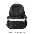 thumbnail image 2 of Floral School Backpack, Cute Aesthetic Backpack with Zippered Side Pocket, Waterproof Bookbag for Middle School College, Black, 2 of 6