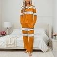 thumbnail image 2 of Clownfish Pattern Orange White Womens Pyjamas Set Button Up Pyjamas Womens with Long Sleeve Top And Wide Leg Pants V-neck Loungewear Sets, 2 of 9