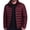Wine, variant on Mens Lightweight Puffer Jacket Packable Quilted Coat Full Zip Stand Collar Warm Outerwear with Zip Pockets for Travel Winter Casual Daily Wear