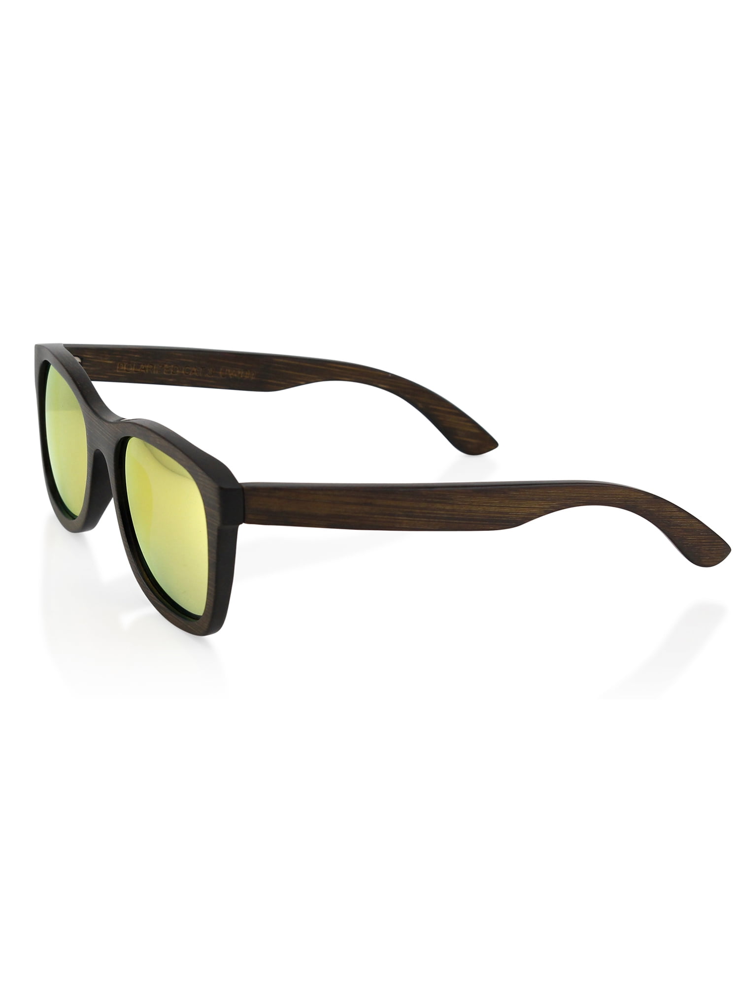 New Wooden BAMBOO Vintage Style Sunglasses Polarized Smoke Lens Wood Black c 