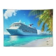 thumbnail image 5 of Chilfamy  Cruise Ship Tapestry Caribbean Sea Palm Tree Coral Beach Tapestry Wall Hanging Tropical Island Sunshine Summer Holiday Tapestries Wall Art for Bedroom Living Room Decor 60x50inch, 5 of 6