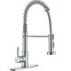 thumbnail image 4 of Batidora de cocina de acero inoxidable 360º Giro flexible Mezclador fregadero de cocina Extraíble Grifo Grifo mezclador comercial con dos mangueras con acero inoxidable, 4 of 9
