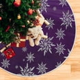 thumbnail image 5 of Christmas Snowflake Purple Tree Skirt, Seasonal Tree Mat Holiday Party Supplies Ornaments Indoor Outdoor Decorations for Tabletop Trees 35.4 Inches, 5 of 6