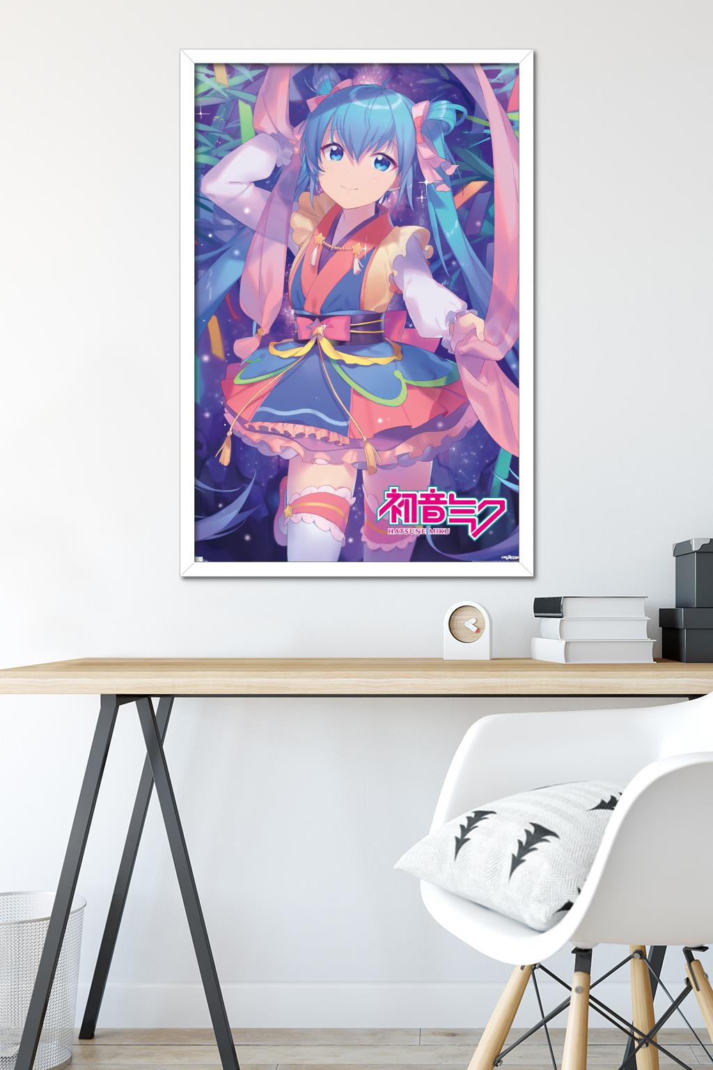 Hatsune Miku - Ribbons Wall Poster, 22.375" x 34" Framed