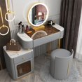 thumbnail image 1 of Storage Luxury Modern Makeup Table Wood Multi-color With LED Mirror Vanity Multifunctional Locker Home Bedroom Furniture HY My Lux Decor Round, 1 of 28