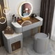 thumbnail image 1 of Storage Luxury Modern Makeup Table Wood Multi-color With LED Mirror Vanity Multifunctional Locker Home Bedroom Furniture HY My Lux Decor Round, 1 of 28