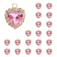 thumbnail image 1 of Uxcell 20 Pcs Rhinestone Corazón Encanto Cristal Corazones Pendientes DIY, Rosa, 1 of 7