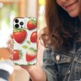thumbnail image 3 of QZHH  for iPhone 15 Case, Women Girls Cute Strawberry Pattern Fun Fruits Design Transparent Soft  Protective Clear Case Compatible for iPhone 15 6.1 inch (Bright Strawberries), 3 of 4