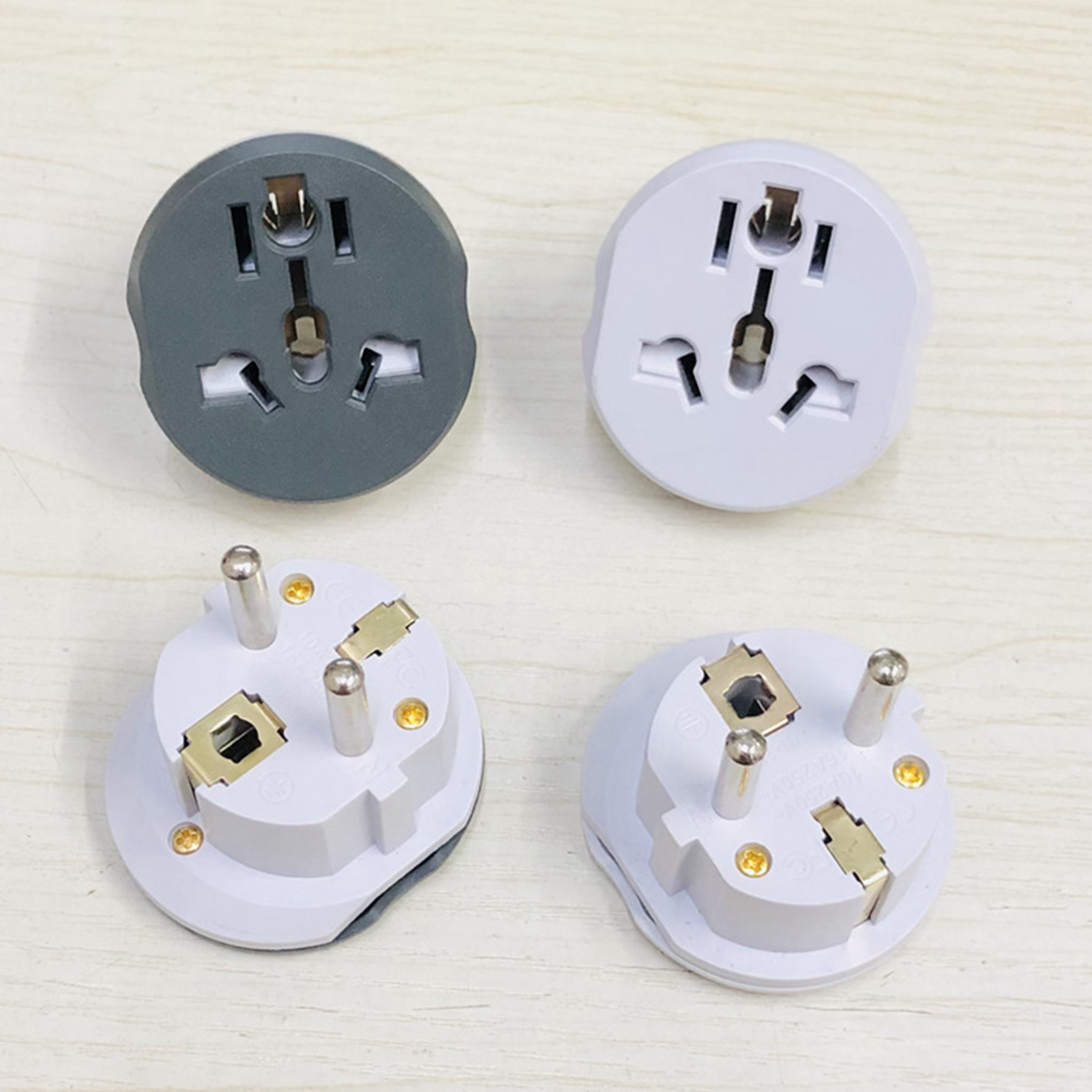 Waroomhouse Plug Adapter Universal 2 Round Pin Socket US/AU/UK to EU Travel  Power Plug Converter with Safety Valve for Business Trip