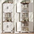 thumbnail image 6 of Vabches 69" Tall Corner Cabinet with Adjustable Shelves, Farmhouse Storage Cabinet with 4 Barn Doors, Corner Storage Cabinet for Bathroom, Living Room, Kitchen, 6 of 8