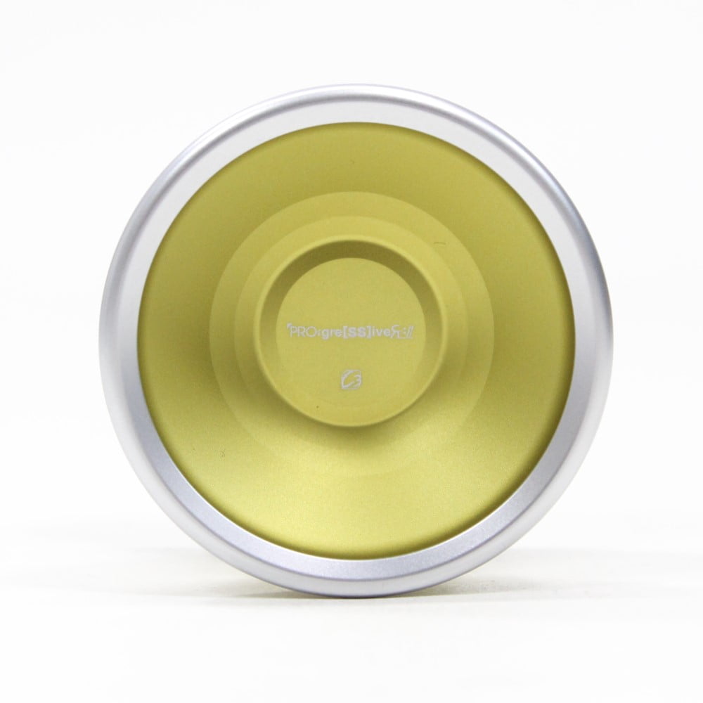 C3yoyodesign Progressiver Yo-Yo - Bi-Metal - High Performance YoYo (Yellow with Sandblasted Silver Ring)