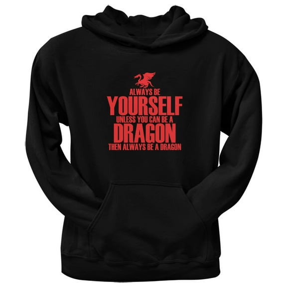 Always Be Yourself Dragon Black Adult Pullover Hoodie - 2X-Large